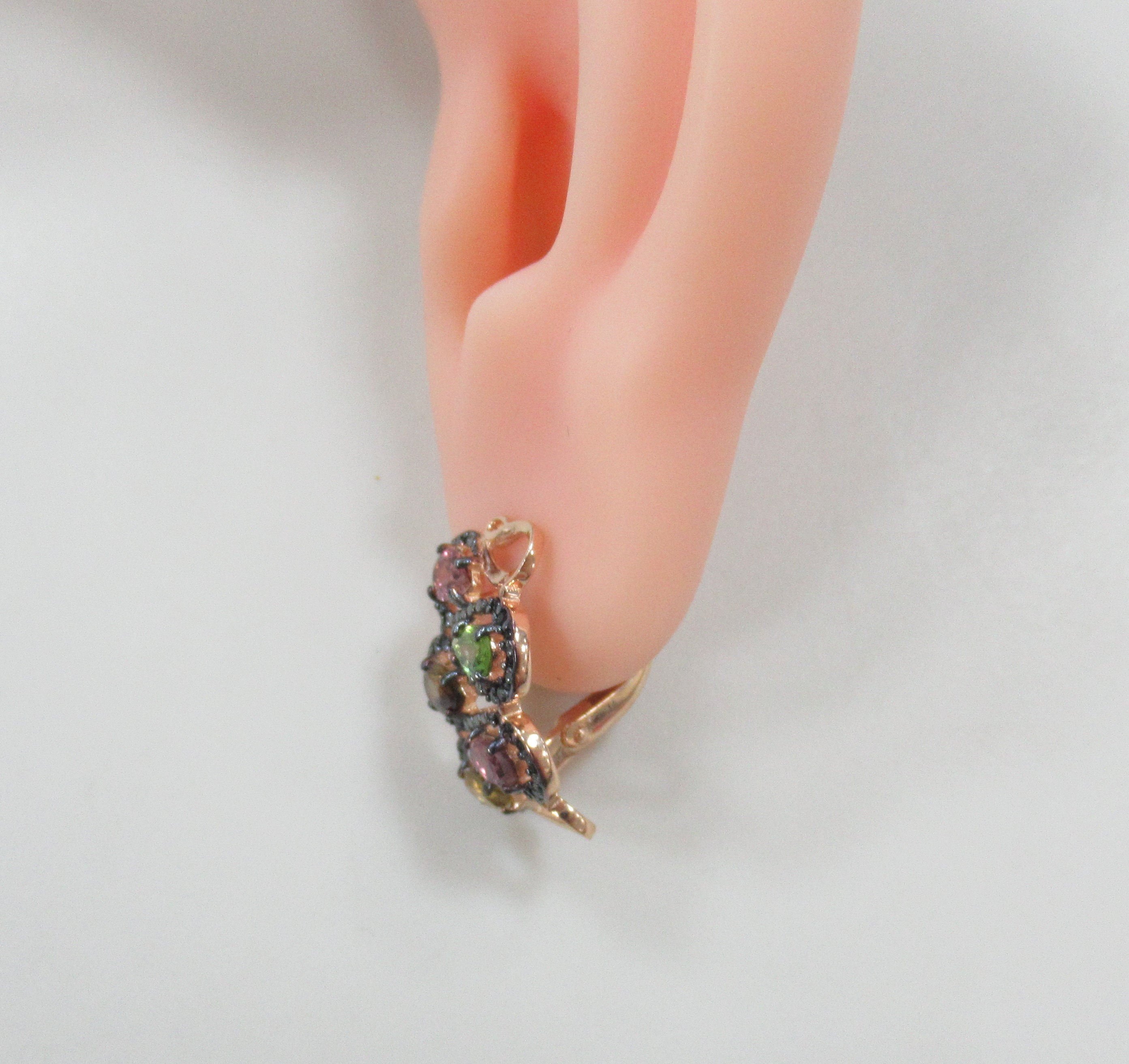 Серебряные серьги с турмалинами